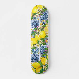 Skateboard Brillante Mediterráneo Sicilia Tiles Citrus Lemons