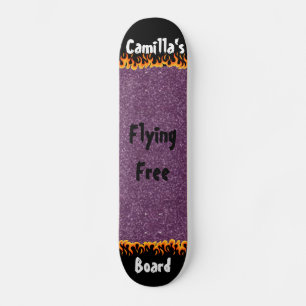 Skateboard Brillante Purpurina Purple Simulado Girly