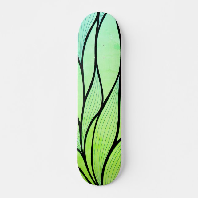 Skateboard Brillantes tonos verdes con licencia creativa (Anverso )
