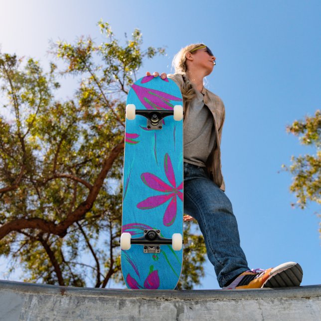 Skateboard Brisa Flor de Turquesa (Exterior 1)
