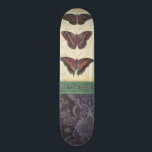 Skateboard Brocade decorativo de mariposa por Vision Studio<br><div class="desc">Este diseño de brocado decorativo de Vision Studio incluye mariposas con impresiones florales en bloques separados. El fondo tostado del bloque con las mariposas contrasta agradablemente con su color oscuro. ¡Pide tu copia ahora!</div>