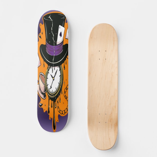 Skateboard Broken Time Mad Hatter  (Anverso)