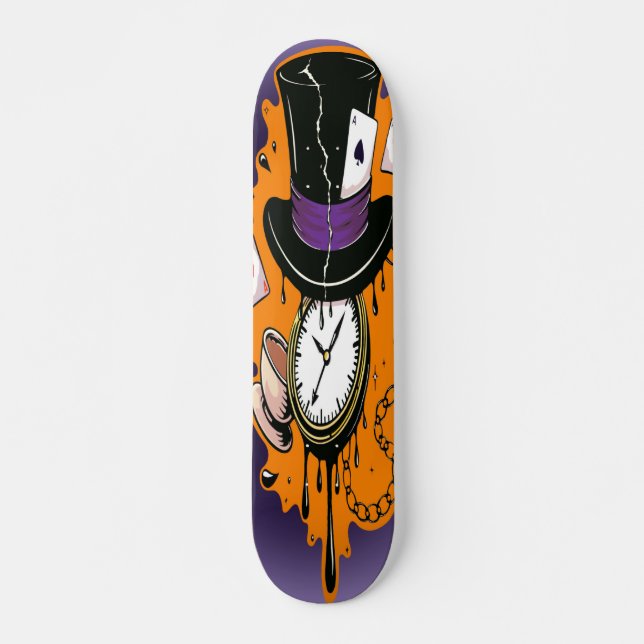 Skateboard Broken Time Mad Hatter  (Anverso )