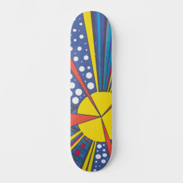 Skateboard Brote de sol de arte pop, rayos cósmicos brillante