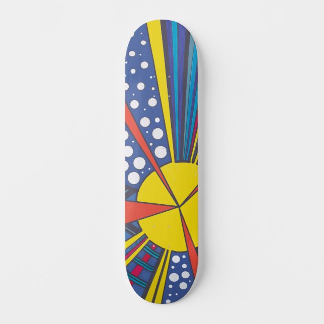 Skateboard Brote de sol de arte pop, rayos cósmicos brillante (Anverso)