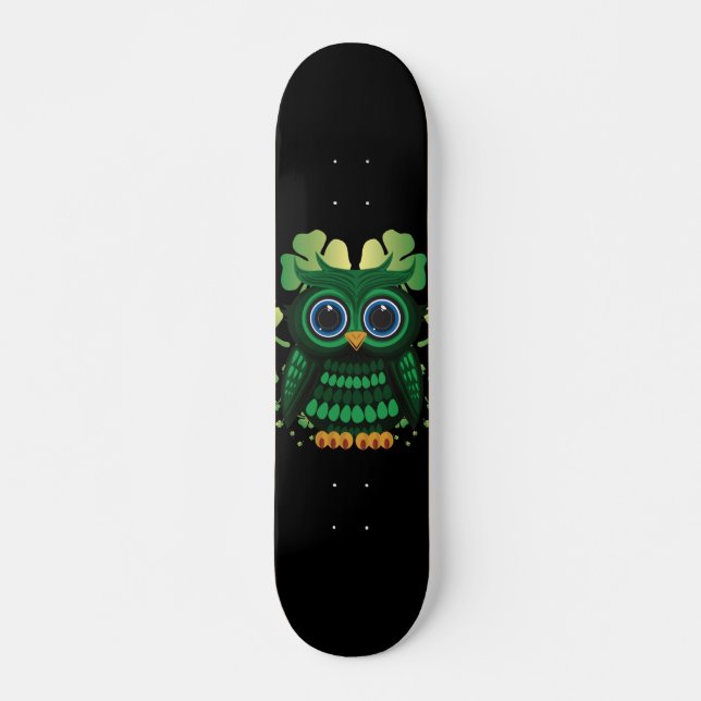 Skateboard Búho de San Patricio (Anverso )
