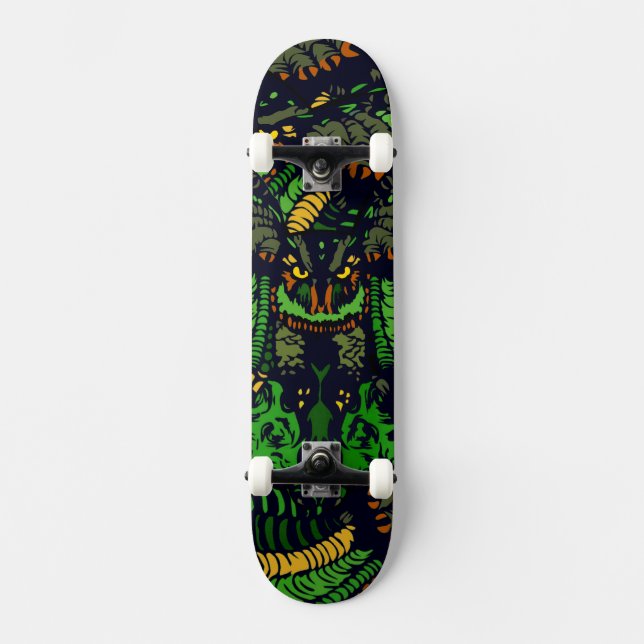 Skateboard Búho Esmeralda Majestuoso (Anverso)