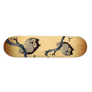Skateboard Búho soñoliento del vintage
