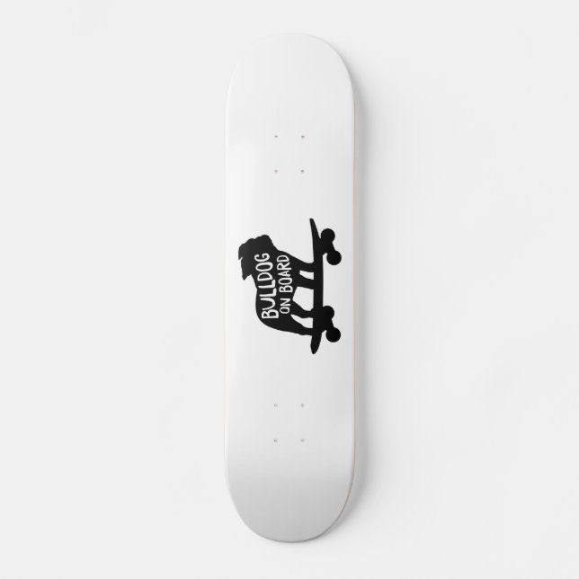 Skateboard Bulldog a bordo| Silueta de perro de Skateboarding (Anverso)