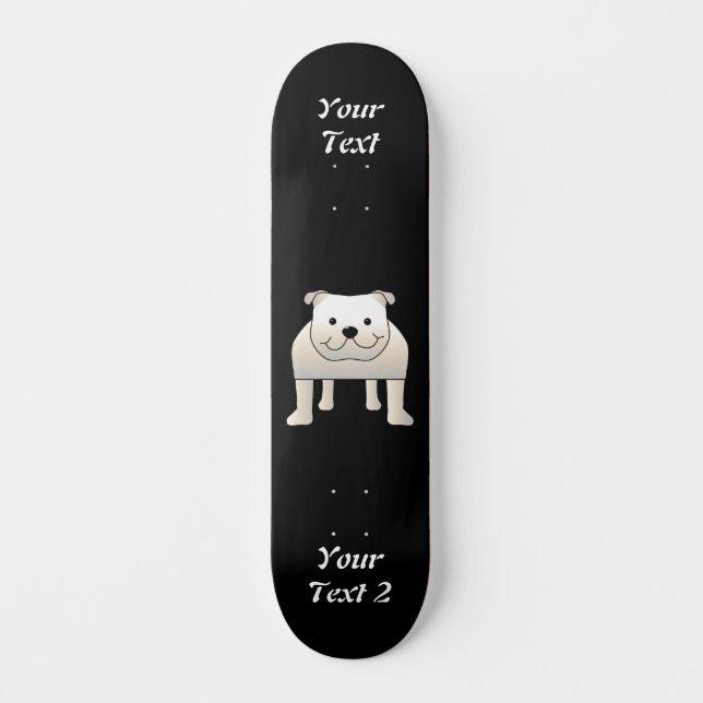 Skateboard Bulldog blanco (Anverso)
