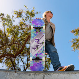 Skateboard Bulldog de tinte azul morado