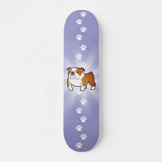 Skateboard Bulldog del dibujo animado (Anverso )