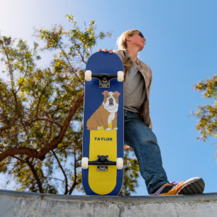 Skateboard Bulldog en inglés personalizado