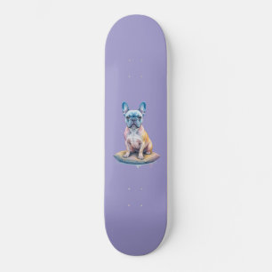 Skateboard Bulldog Francés Colorido y Artístico