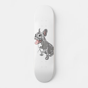 Skateboard Bulldog francés con monóculo