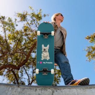Skateboard Bulldog Francés Crema, Amo a mi Perro