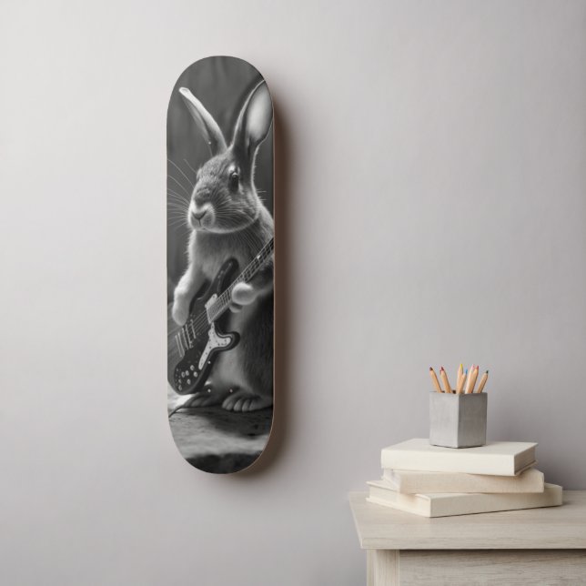 Skateboard Bunny tocando una guitarra (Arte de la pared)