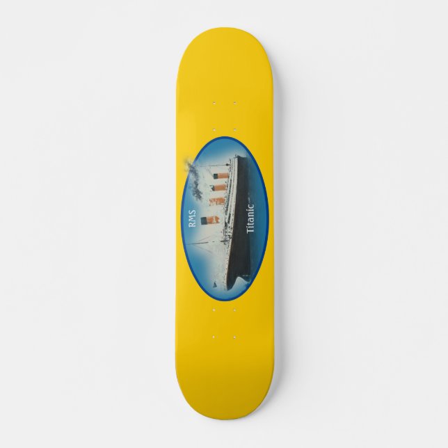 Skateboard Buque Titanic Yellow White Star (Anverso )