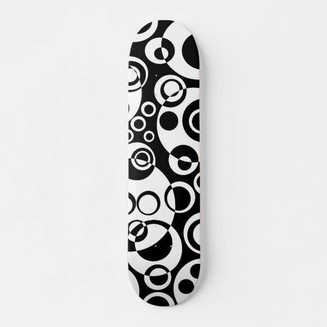 Skateboard Burbujas abstractas 01 - B/W (Anverso )