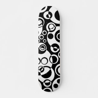 Skateboard Burbujas abstractas 01 - B/W - Retro