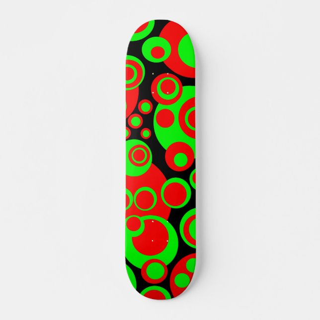 Skateboard Burbujas abstractas 01 - Retro (Anverso )