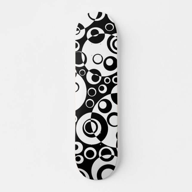 Skateboard Burbujas abstractas 02 - B/W (Anverso )