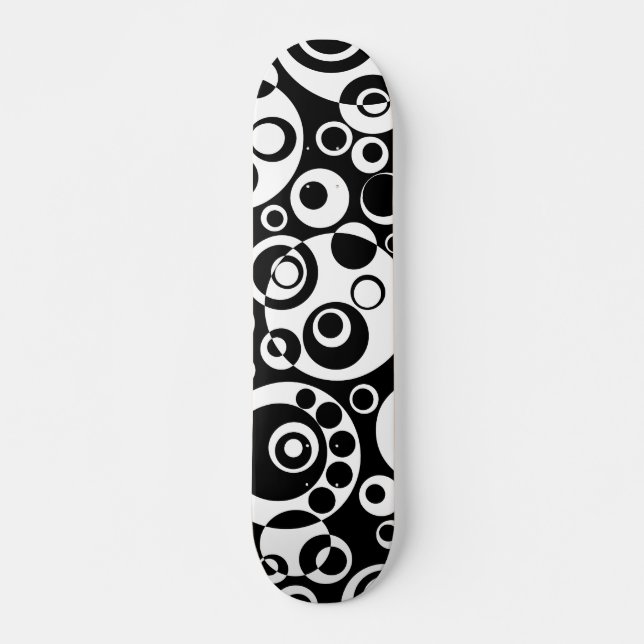 Skateboard Burbujas abstractas 03 - B/W (Anverso )