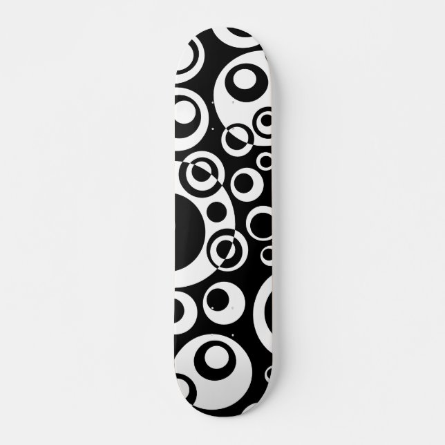 Skateboard Burbujas abstractas 04 - B/W (Anverso )