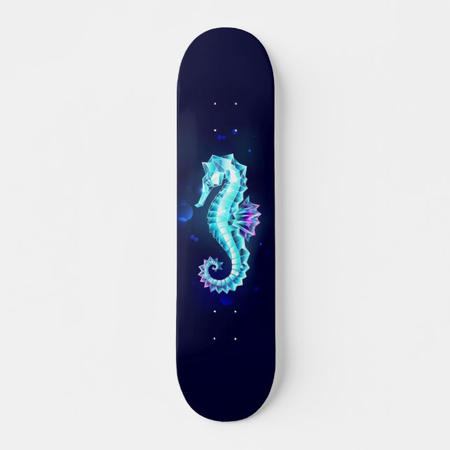 Skateboard caballito de mar de hielo de cristal sobre fondo a (Anverso )