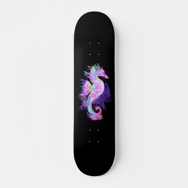 Skateboard Caballito de mar espacial púrpura (Anverso )