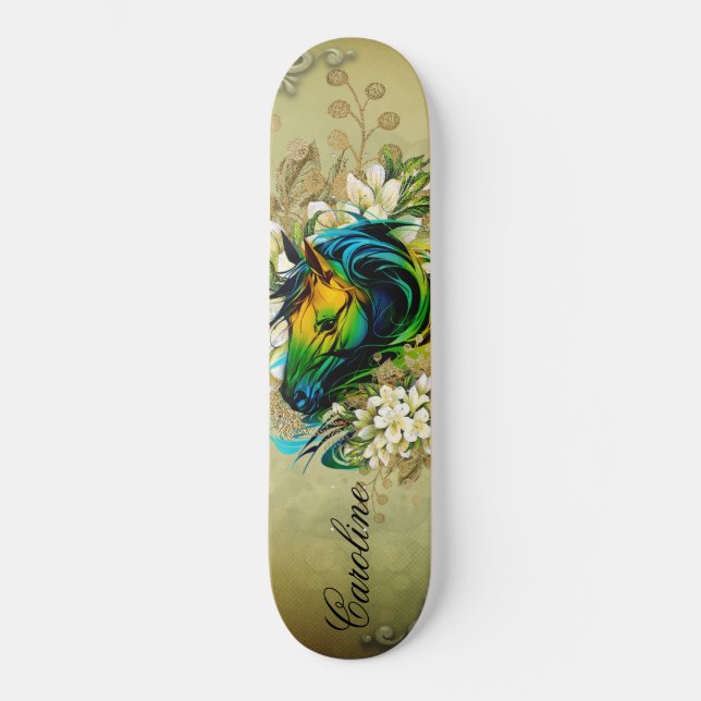 Skateboard Caballo colorido maravilloso (Anverso)
