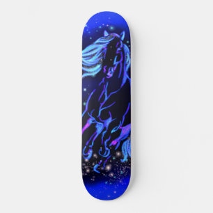 Skateboard Caballo Corriendo En Moonlight Starry Night Skateb