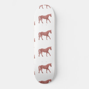 Skateboard Caballo Cuarto de Milla Americano Acuarela Marrón