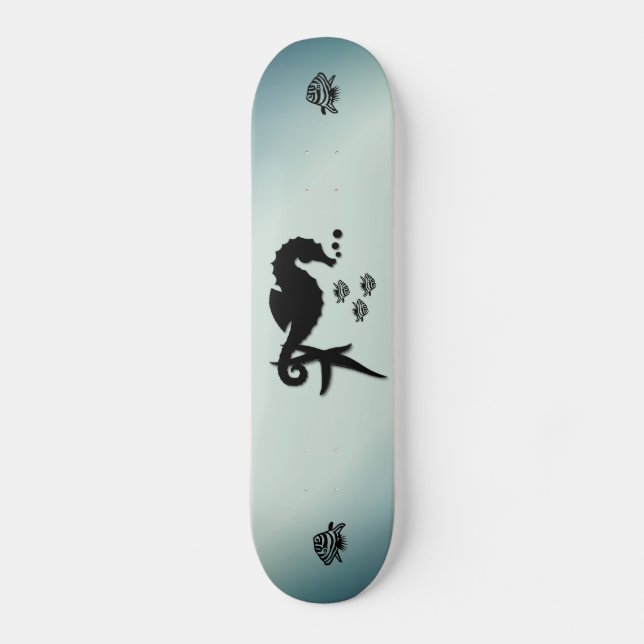 Skateboard Caballo de mar al verde (Anverso)