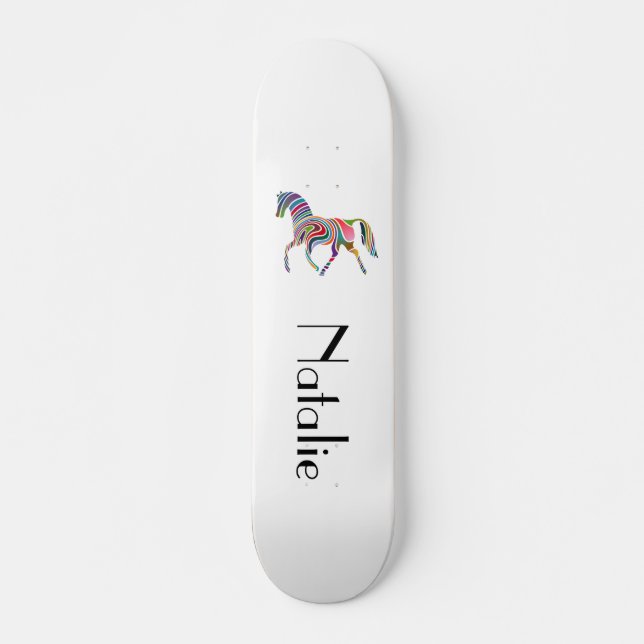 Skateboard Caballo del arco iris - su nombre (Anverso )