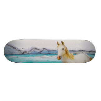 Skateboard Caballo en una playa