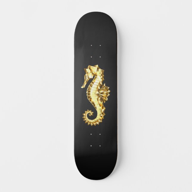 Skateboard Caballo marino polígono de oro (Anverso)