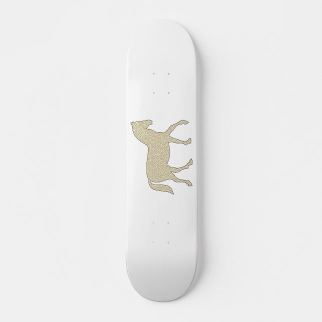 Skateboard Caballo - modelo geométrico - beige y blanco (Anverso )