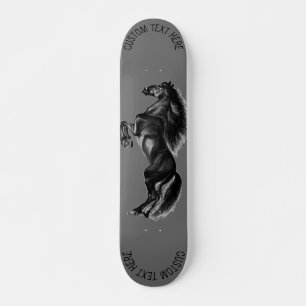 Skateboard Caballo salvaje negro vertical - Dibujo - Agregar