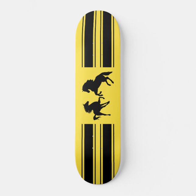 Skateboard Caballos negros + (Anverso)