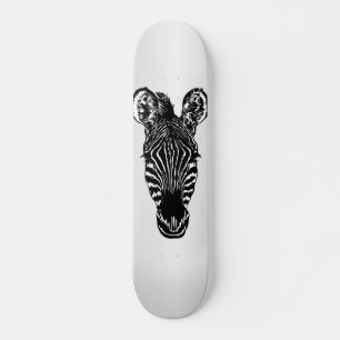 Skateboard Cabeza de cebra con plata