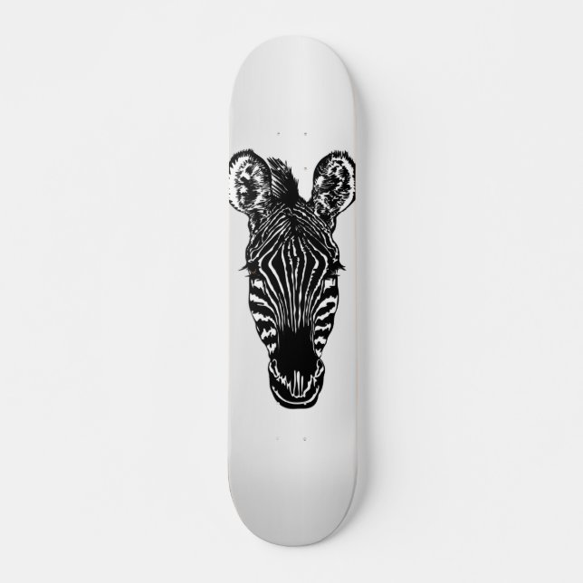 Skateboard Cabeza de cebra con plata (Anverso )