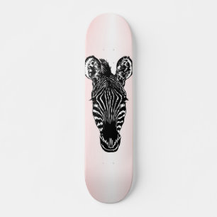 Skateboard Cabeza de cebra en rosa