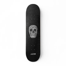 Cabeza De Cráneo Gótica Textura De Grunge Negra Y