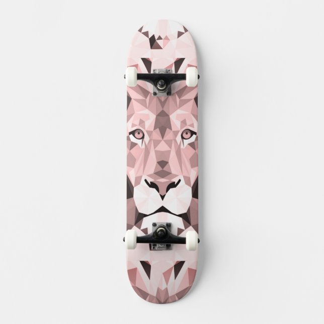 Skateboard Cabeza de León Geométrica Regal Rosa (Anverso)