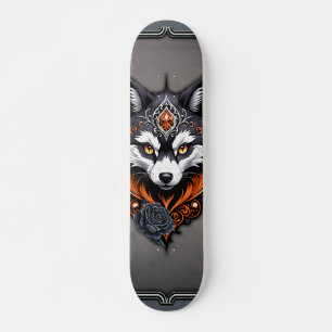 Skateboard Cabeza de lobo majestuosa, terminada en una profun