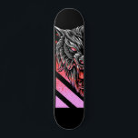 Skateboard Cabeza de Lobo Rosa<br><div class="desc">Este diseño se puede personalizar eligiendo la opción personalizar para añadir texto o realizar otros cambios. Si este producto tiene la opción de transferir el diseño a otro artículo, asegúrese de ajustar el diseño para que se ajuste si es necesario. Contáctame en colorflowcreations@gmail.com si deseas tener este diseño en otro...</div>