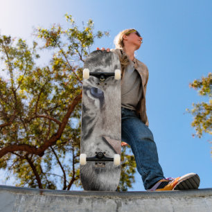 Skateboard Cabeza de Tigre Blanco Estética de Vida Silvestre