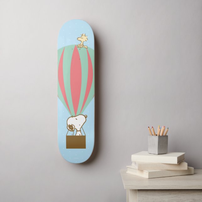 Skateboard Cacahuetes | Globo de aire caliente Snoopy & Woods (Arte de la pared)