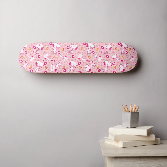 Skateboard Cacahuetes | Patrón cardíaco Snoopy & Woodstock (Arte de pared (horz))